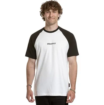 Pánské oblečení tričko Meatfly Ozzy Raglan - White/Black L