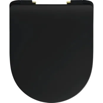 WC sedátko Záchodové prkénko REIKA Mito černá s automatickým zavíráním 541288