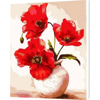 Vikpap W3210 - malování podle čísel, plátno 40 × 50 cm - Vlčí máky ve váze