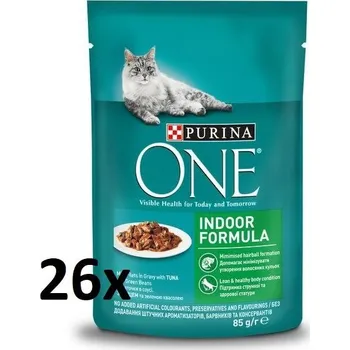Purina One INDOOR tuňák ve šťávě 26 x 85 g