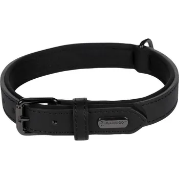 Pro psa Kožený obojek Flamingo Binti černá - XS/S: 24 - 30cm