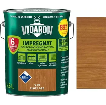 Olej na dřevo Vidaron Impregnat ochranná impregnační lazura na dřevo V19 Dub zlatý 4,5L