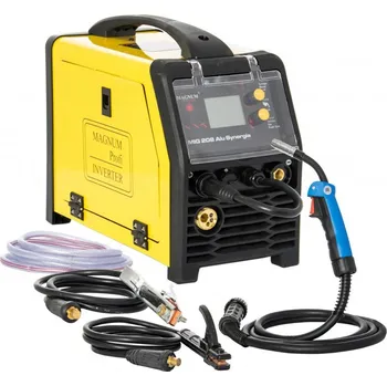 Svářečka Magnum MIG208ALUSYN MIG 208 ALU SYNERGIE 180 A 40% Invertor IGBT, MIG/MAG 200A, hořák MB 15/3, Kabely