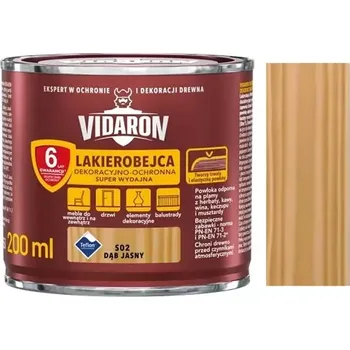 Lak na dřevo Vidaron silnovrstvá lazura super vydatná S02 Dub světlý 0,2L