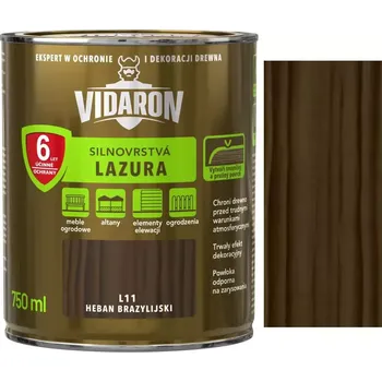 Lak na dřevo Vidaron silnovrstvá lazura L11 Eben brazilský 0,75L