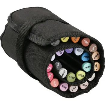 Penál GRAPH'IT Černé textilní rolovací pouzdro na 24 fix