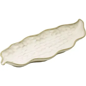 Talíř Talíř mělký ve tvaru listu Le COQ Kypseli 34,5x13 cm, béžový