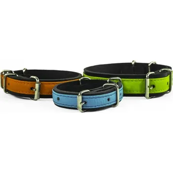 Obojek pro psa Obojek kožený s textilní vsadkou FLUO 30 x 1,4 cm