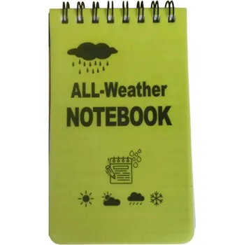 Samolepící bloček Voděodolný kapesní zápisník 7,6 x 12,7 cm 100 stran Spirálová vazba Pravítko Zadní strana Outdoor poznámkový blok žlutá