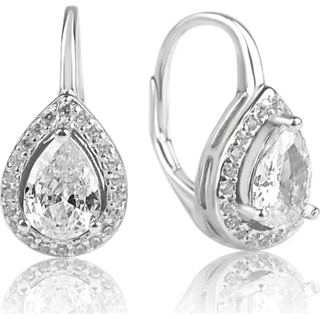 Náušnice Stříbrné náušnice s čirým kapkovitým zirkonem - Meucci SS374E