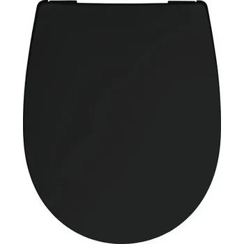 WC sedátko Záchodové prkénko REIKA Mino černá s automatickým zavíráním 541317