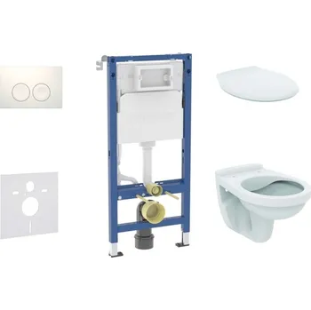 GEBERIT - Duofix Set předstěnové instalace, klozetu Alpha a sedátka, tlačítko Delta21, alpská bílá SANI11CD3140
