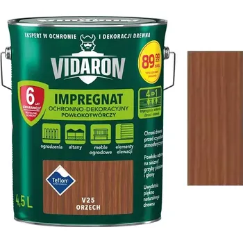 Olej na dřevo Vidaron Impregnat ochranná impregnační lazura na dřevo V25 Ořech 4,5L
