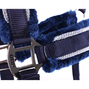 Sada ohlávka a vodítko QHP Dolci, modrá/stříbrná Cob, Pony