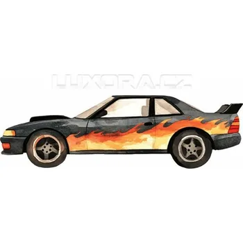 Textilní nažehlovací páska Nažehlovačka Auto drift černé - 12 x 4 cm