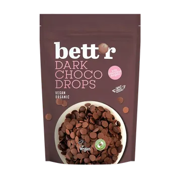 Čokoláda Bett´r bio čokoládové pecičky choco drops 66% kakaa 200 g