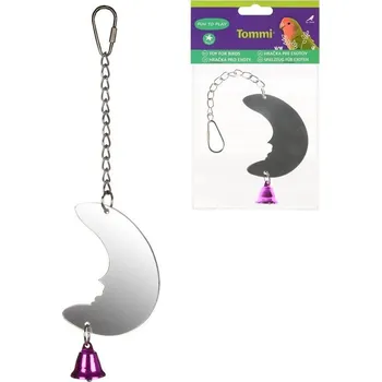 Hračka pro ptáka Zrcátko měsíc se zvonkem