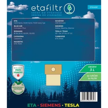 Sáček do vysavače Sáčky do vysavače ETA ETA 1400 (4 ks) hnědý