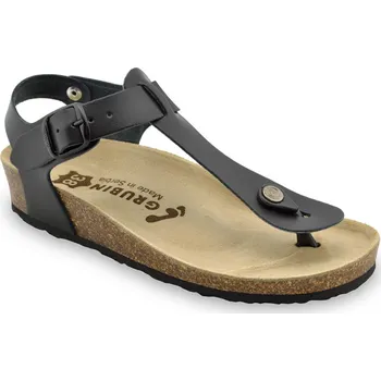 Dámská zdravotní obuv Grubin zdravotní dámská kožená obuv Tobago dámské sandále s oporou palce černé 0953650 Velikost obuvi: 37, Barva obuvi: Černá