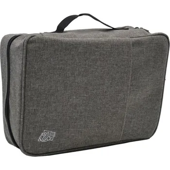 Penál GRAPH'IT Šedý textilní penál na 72 pastelek a příslušenství