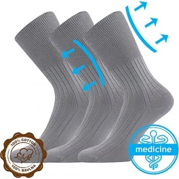 VoXX Boma Lonka Litex+Lonka ZDRAVAN 100% bavlněné ponožky - balení 3 páry, Lonka ZDRAVAN 100% bavlněné ponožky - balení 3 páry, Lonka, 118784 šedá 46-48 (31-32)