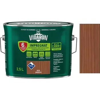 Lak na dřevo Vidaron Impregnat ochranná impregnační lazura na dřevo V25 Ořech 2,5L