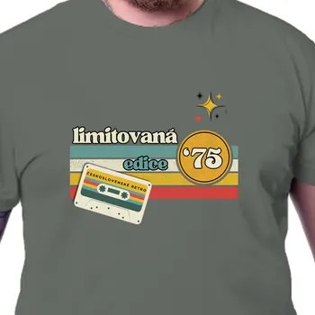 Tričko K narozeninám | Tričko Limitovaná edice ´75 s kazetou