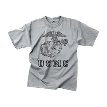 Triko VINTAGE USMC GLOBE AND ANCHOR ŠEDÉ M - Není skladem