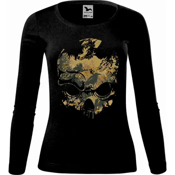 Dámské tričko DOBRÝ TRIKO Dámské bavlněné triko Lebka a ptáci Velikost: 3XL, Barva: Černá