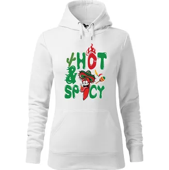 Dámská mikina DOBRÝ TRIKO Dámská mikina s potiskem Chilli papričky Velikost dámské mikiny: XS, Barva: Bílá