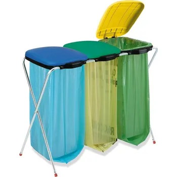 Odpadkový koš Artex Odpadkový koš na tříděný 3x 130 l odpad mix barev