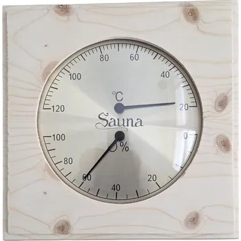 Sawo teploměr a vlhkoměr do sauny čtverec smrk