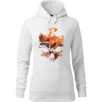 Dámská mikina DOBRÝ TRIKO Dámská mikina s potiskem Lebka a ptáci Velikost dámské mikiny: S, Barva: Bílá