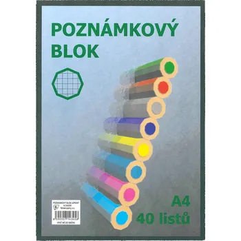 Poznámkový blok A4 čtvereček, 40 l.