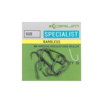Rybářský háček Korum Háček Specialist Barbless vel. 14 10ks