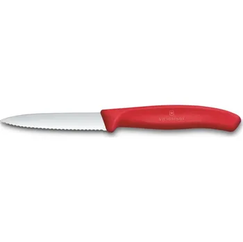 VICTORINOX Nůž na zeleninu 8 cm Swiss Classic červený, vlnkové ostří