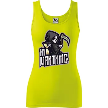 Dámské tílko s potiskem Im waiting Velikost: XS, Barva: Limetková