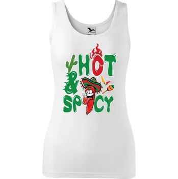 Dámské tílko s potiskem Chilli papričky Velikost: L, Barva: Bílá