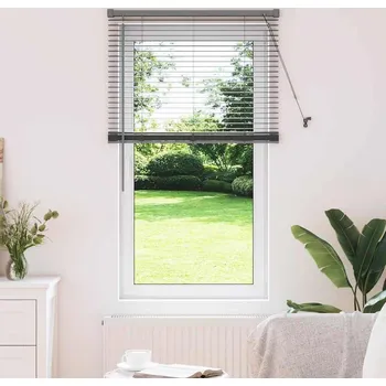 Roleta vidaXL Žaluziové rolety se záclonami Tmavě šedá 130 x 75 cm Hliník [42006042]