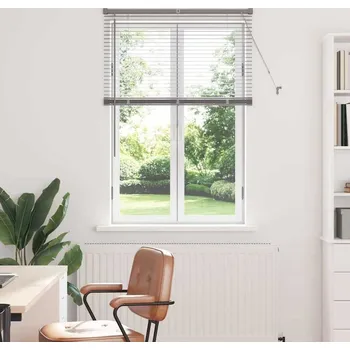 Roleta vidaXL Žaluziové rolety se záclonami Stříbrná 130 x 85 cm Hliník [42005894]