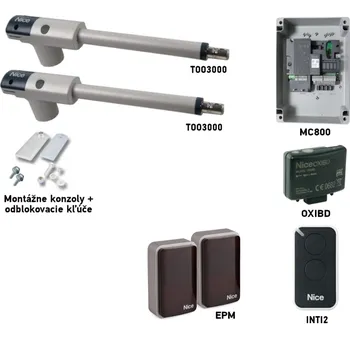 Pohon brány Sada pohonu NICE TOO TOO3000 pro dvoukřídlou bránu s fotobuňkami