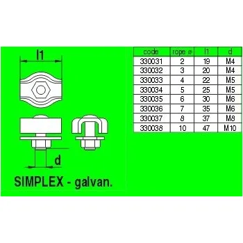 Lany Lanová svorka SIMPLEX pozink 8 mm