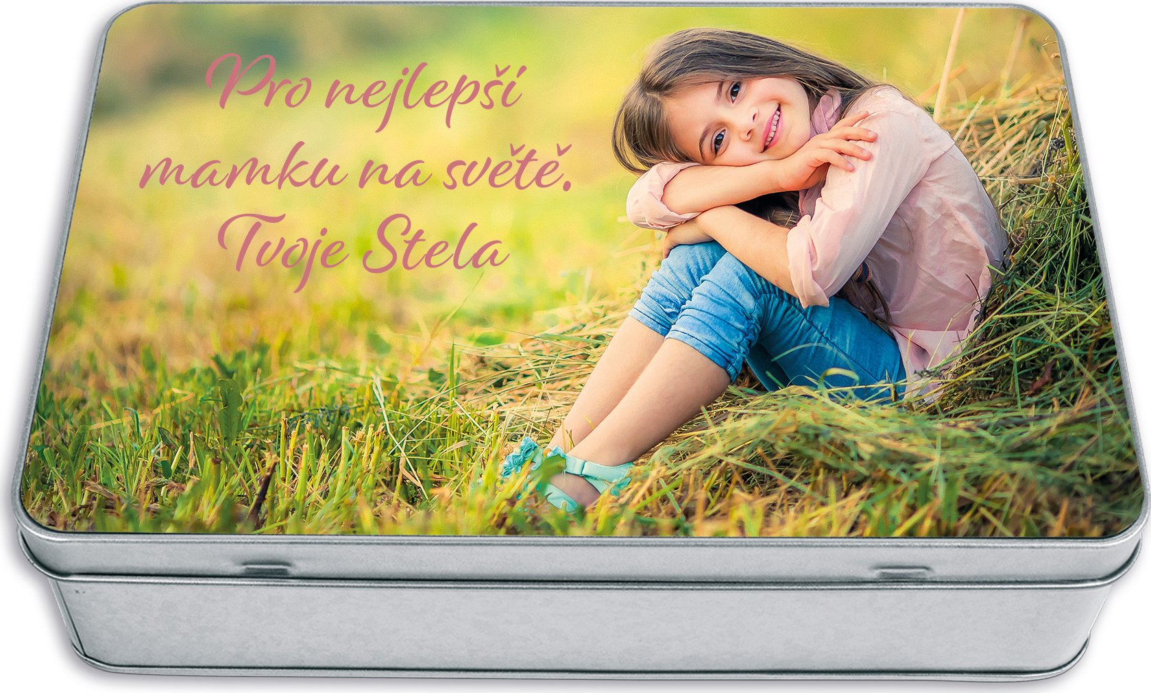 HAPPY Plechová dóza hranatá
