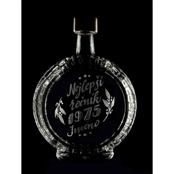 Dárková krabička Dárková lahev 0,7l nejlepší ročník 1975 - ručně ryté (broušené), dárková krabička, možnost jména na přání