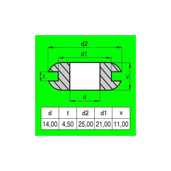Instalatérský materiál Průchodka pryžová NBR 14 x 4,5 (21x25x11)