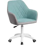 Kancelářské křeslo, látka mentol/šedá/bílá, SANTY