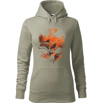 Pánská mikina Dámská mikina Lebka a ptáci Velikost (žena): XL, Vyberte barvu: Světlá khaki