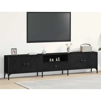 Televizní stolek vidaXL Televizní skříň Černý dub 200 x 25 x 44 cm Kompozitní dřevo [863677]