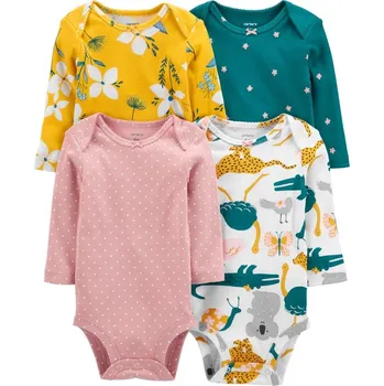 Kojenecký body CARTERS CARTER'S Body dl. rukáv Floral dívka 4ks NB /vel.56