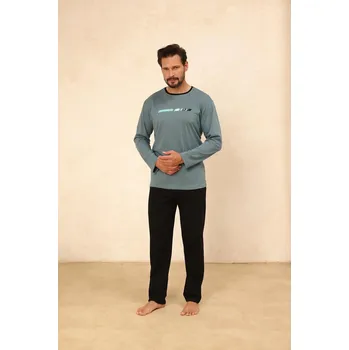 Pánské pyžamo Pyžamo Regina 494 long/r M-XL Z25/26 pánské světle modrá M